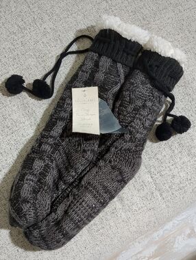 Quagga Faux Sherpa-Lined Slipper Socks